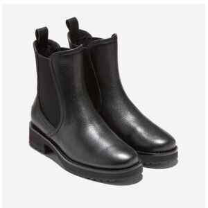 Cole Haan Black Leather Rain/Ankle Booties